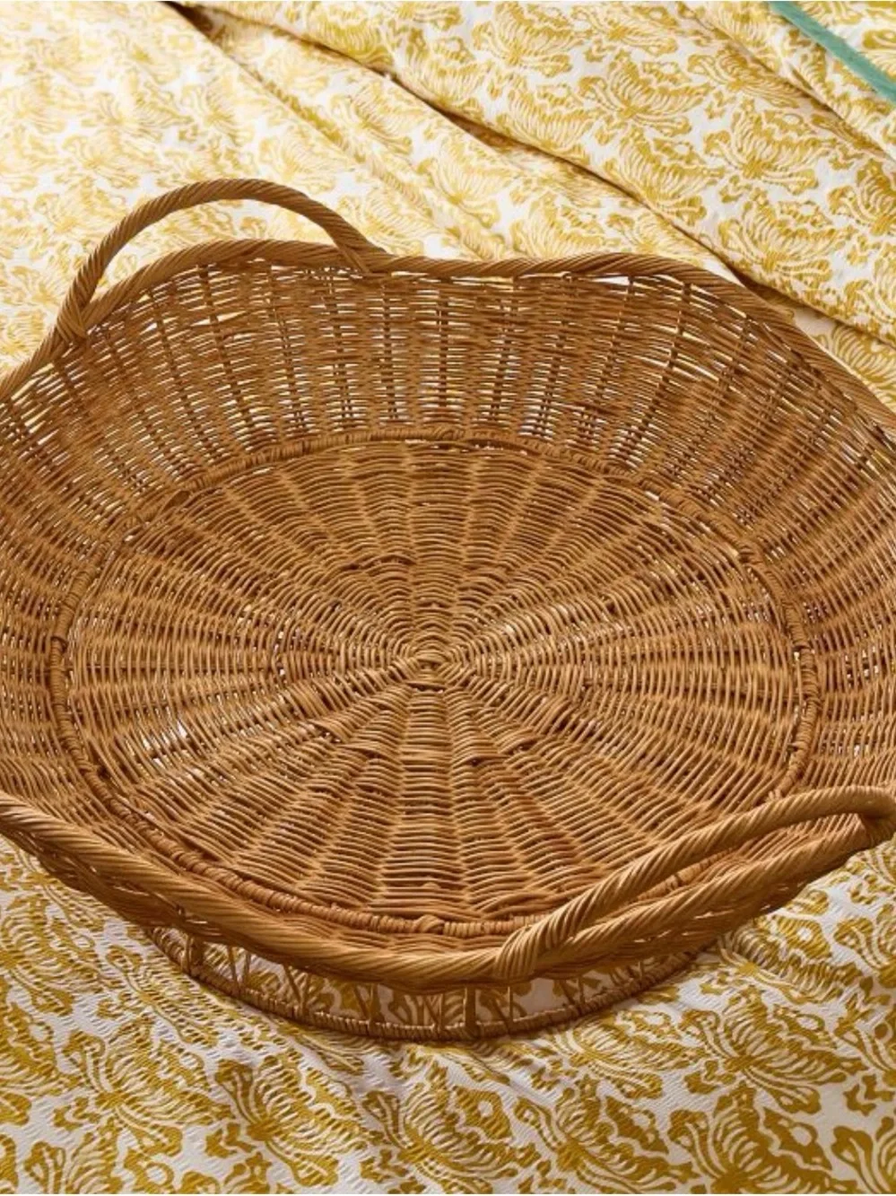 West Elm Woven Rattan Serving Basket - Natural